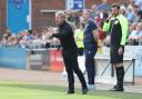 Paul Simpson on the touchline during the Gillingham game (photo: Barbara Abbott)