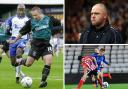 Ex-Rochdale player-boss Paul Simpson, left, takes on his former club who are now managed by Jim Bentley, top right and include former Blues loanee Connor Malley, bottom right (photos: PA / Stuart Walker)