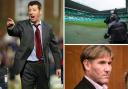Ex-Carlisle boss Roddy Collins has blasted Sky Sports, top right, and TalkSport's Simon Jordan, bottom right (photos: Malcolm Couzens West Midlands Soccer / PA)