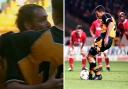 Simpson, left, and Curle, right, were goalscoring team-mates for Wolves in the late 90s (images: YouTube / PA)