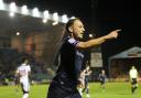 Kristian Dennis celebrates the first of his two goals
