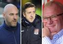 (left to right) Neil Wood's Salford, Jon Brady's Northampton and, Steve Evans' Stevenage are all in action tonight
