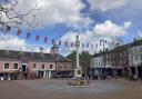 Bunting is up in Carlisle city centre for the coronation