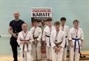 Team Kata gold and silver medallists from Carlisle and Brampton clubs with head instructor Mark Heaton 5th Dan