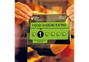 Stock image of one-out-of-five food hygiene rating certificate