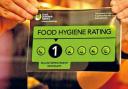 Stock image of 1/5 food hygiene rating certificate