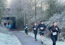 Runners battled icy weather to take on the route.