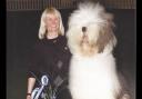 Alex Little and her Old English Sheepdog 'Latin Lover' in 1993