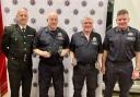 From left to right, Assistant Chief Fire Officer Brian Massie, Watch Manager Paul Jackson, Firefighter Ian Clarke, Station Manager Pete Kavanagh