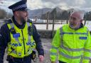 Deputy police, fire and crime commissioner, Mike Johnson with Keswick’s community beat officer,  PC Don Mackenzie
