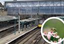 Carlisle Railway Station (main pic) and stock image of a bee
