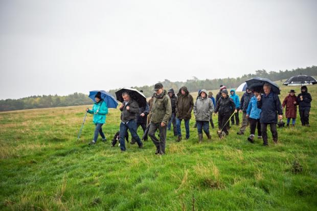 News and Star: PROTEST: Around 30 people turned out to walk Blaze Fell in protest to a Luge Track being built