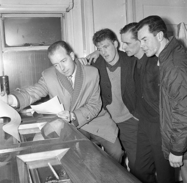 News and Star: (l-r) Ronnie Simpson, Joe Livingstone, Hugh Neil and Tommy Passmoor await the draw