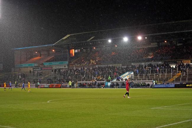 An official attendance of 884 - Brunton Park's fourth-lowest of all-time - watched Carlisle United overcome Lincoln City in the Papa John's Trophy on a rainy night (photos: Barbara Abbott)