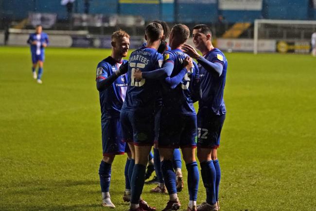 Michael Appleton said one of his Lincoln players was off the pitch having a drink when Carlisle, above, attacked and equalised last night (photo: Barbara Abbott)