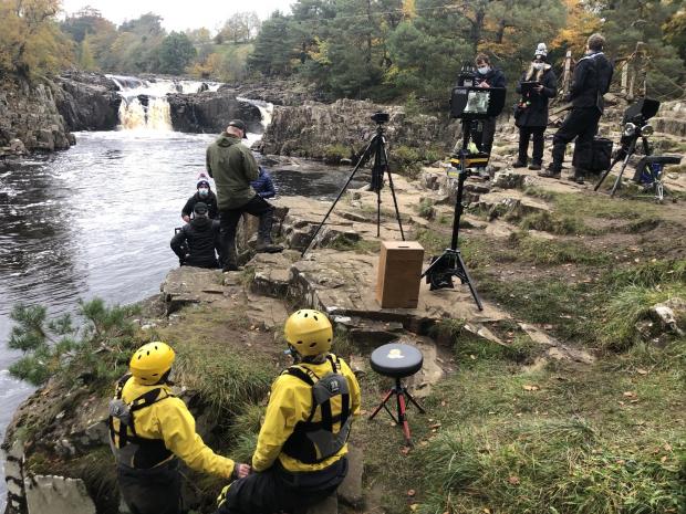 News and Star: Keswick Adventures were helping the team behind hit Netflix series, The Witcher, at High Force Waterfall on the River Tees. Picture: Keswick Adventures