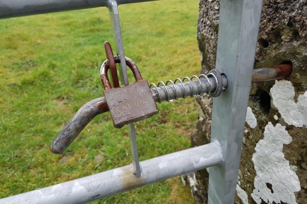 The padlocks are on a farm gate in Capel Uchaf. Photo: NWP Rural Crime Team / Facebook