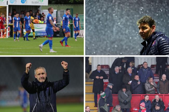 Chris Beech led United to the top of League Two in January (top right) but by the autumn his team had slumped badly (top left). Keith Millen's early work (bottom left) has shown promise, while questions still face those at the top of United (bottom