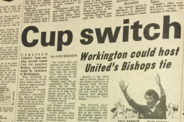 News and Star: Our report of the change of venue as United finally get the second round FA Cup tie on
