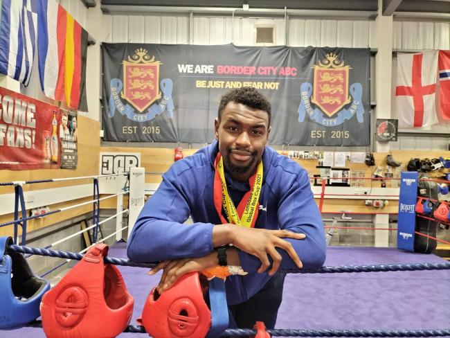 Ike Ogbo pictured at Border City Amateur Boxing Club, having won the England National Amateur Super-heavyweight title
