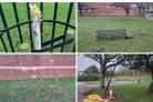 DESTRUCTION: The park has been vandalised late on Wednesday evening