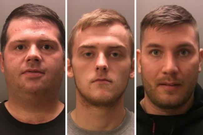 Sentenced: The three defendands, Patrick Young, Rhys Wilkinson, and Scott Walpole.
