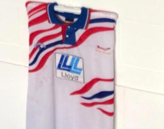 United have released this photo of the shirt they say has been stolen from a club display (photo: Carlisle United)