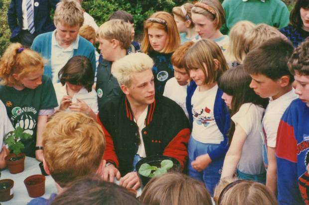 News and Star: Flashback to 1990. Chris Packham talks to young Wildlife Watch members at Cumbria Wildlife Trust. Picture: Cumbria Wildlife Trust