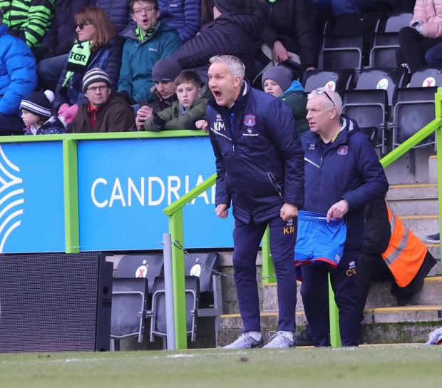 News and Star: Keith Millen shows his frustration