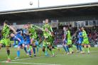 United attackers are outnumbered in the Forest Green box (photos: Richard Parkes)