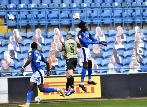 News and Star: United have lacked Joshua Kayode's height in attack this season (photo: Stuart Walker)