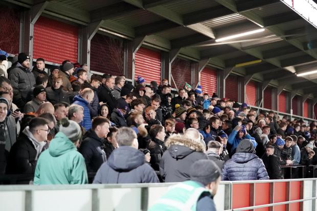 News and Star: The packed away end at Salford on Tuesday