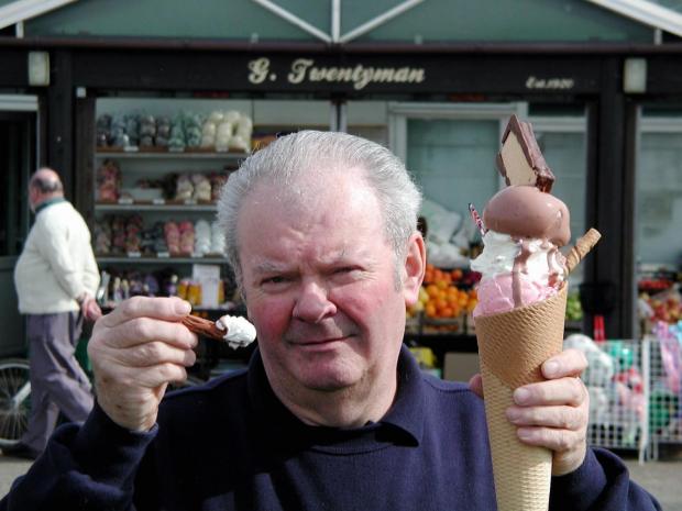 News and Star: STAPLE: Tony Twentyman outside the Allonby ice-cream and convenience shop