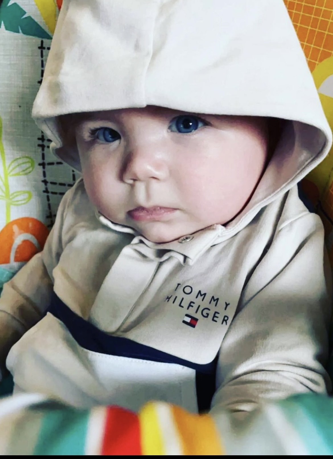 TRENDY: Denny Brennan, aged seven months, son of Bethany Pattinson and James Brennan