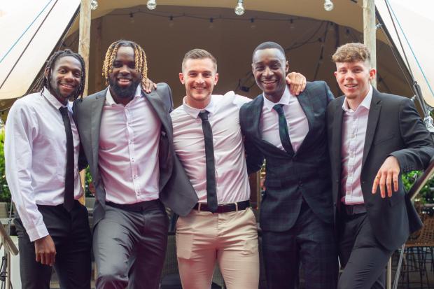 News and Star: Simeu, second left, at United's recent end of season dinner (photo: Ben Holmes)