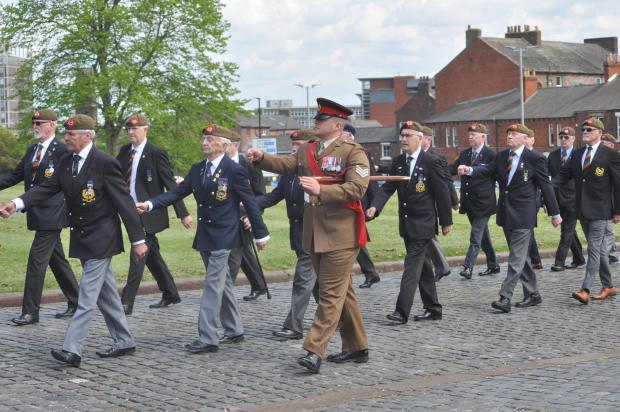 News and Star: VETERANS: The assembled guests marched through Carlisle