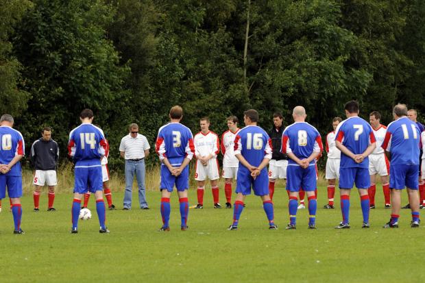News and Star: United's old boys team at a game in memory of Mark Irving 