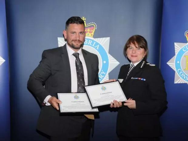 News and Star: Detective Sergeant Matthew Belshaw and Chief Constable Michelle Skeer. 
