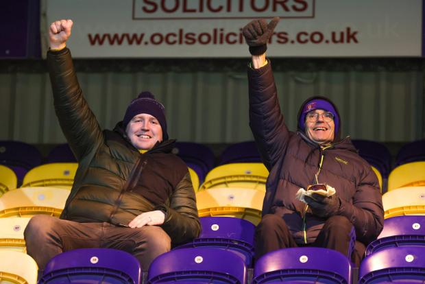 News and Star: Tim Pocock, right, with son Sam at United's game at Mansfield last season (photo: Richard Parkes)