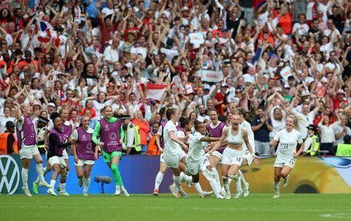 News and Star: England and fans celebrate Kelly's goal