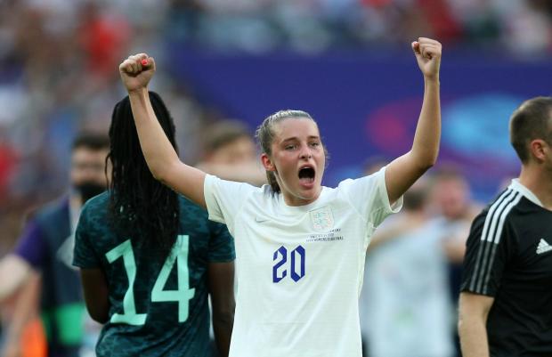 News and Star: Ella Toone celebrates victory at Wembley Stadium. Credit: Nigel French/PA