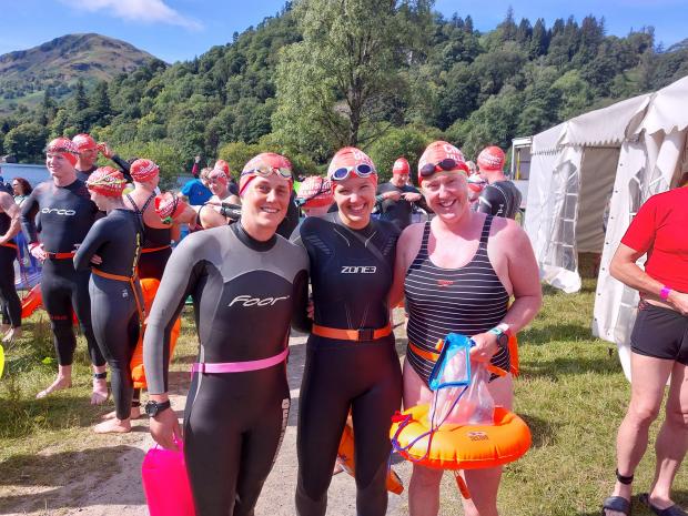 News and Star: Samantha Sugden (right) taking part in the Ullswater challenge