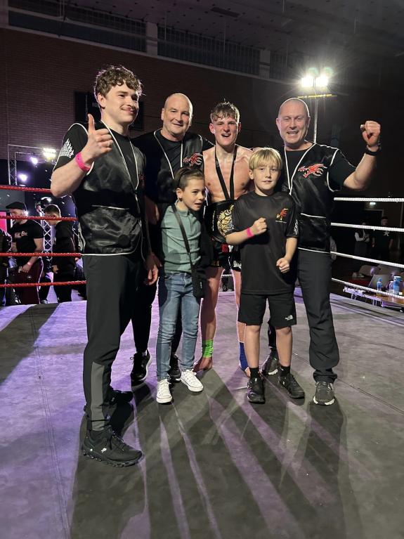 News and Star: Matty McLeish Jr. celebrates his British Championship win alongside father Matty McLeish Snr. and fellow Carlisle fighter Matty Wrightson News and Star: Matty McLeish Jr. celebrates his British Championship win alongside father Matty McLeish Snr. and fellow Carlisle fighter Matty Wrightson