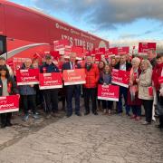 Ian Lavery, chairman of the Labour Party, arrived in Whitehaven on the party’s battle bus, yesterday to show his support for Copeland candidate, Tony Lywood