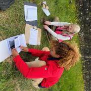 Newcastle University Ancient History and Archeology student Poppy Crossland and Phyllida Bailey