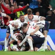 England celebrate after Kane made it 2-1 (photos: PA)