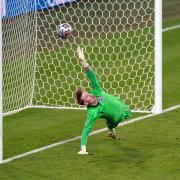 Jordan Pickford in the penalty shoot-out against Italy (photo: PA)