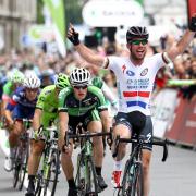 FINISH LINE: Crossing the line in the Tour of Britain, Stage 8