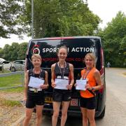 WINNERS: The female top three runners