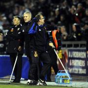 United boss Greg Abbott punches the air as United overcome Nigel Adkins' (left) Southampton (photos: Jonathan Becker)